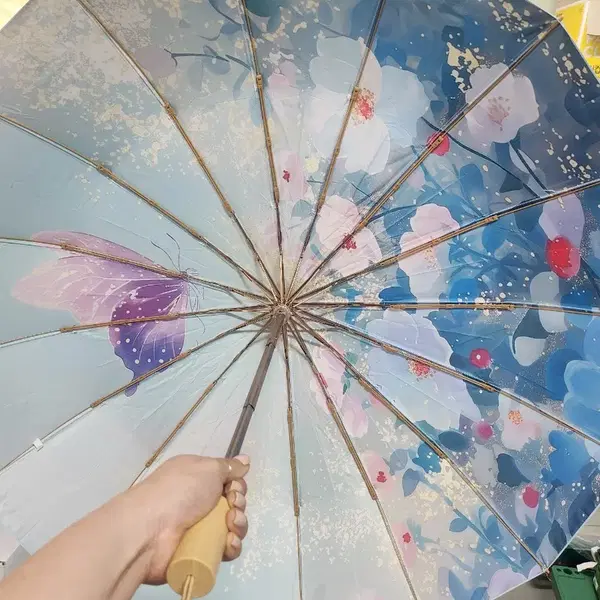 하늘하늘나비꽃 패턴 양산/우산 UV차단(새제품)