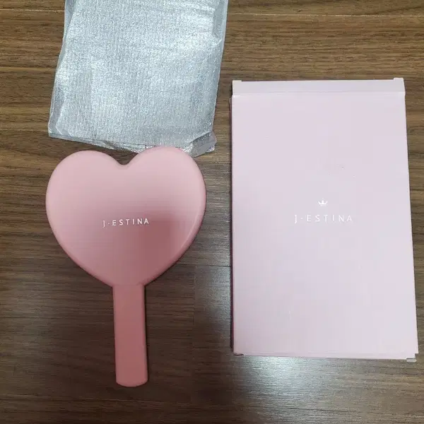 제이에스티나 하트 핸드 미러 핑크거울