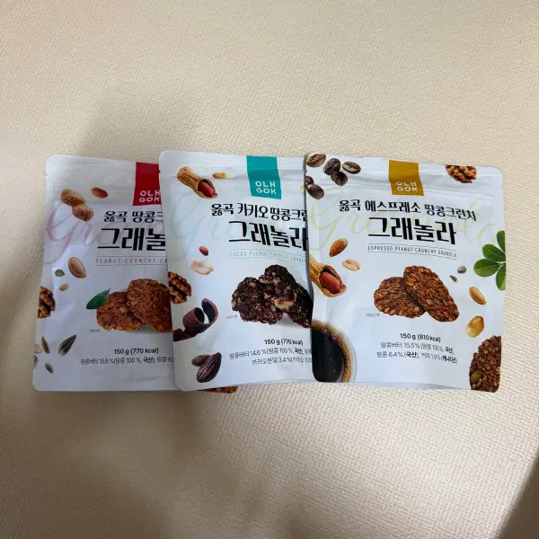 옳곡 땅콩크런치 그래놀라 3개 일괄 (새상품)